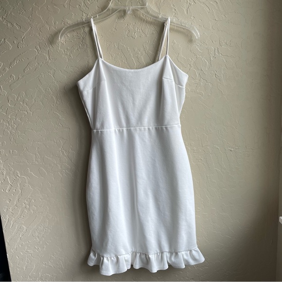 Lulus Spoonful of Sass White Ruffled Bodycon Mini Dress small - Picture 3 of 11